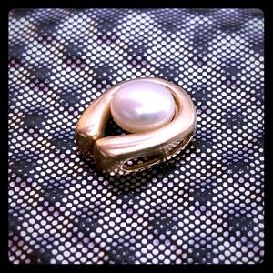 14 karat gold cultured pearl necklace pendant